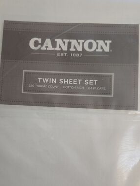 CANNON Twin Sheet Set in White